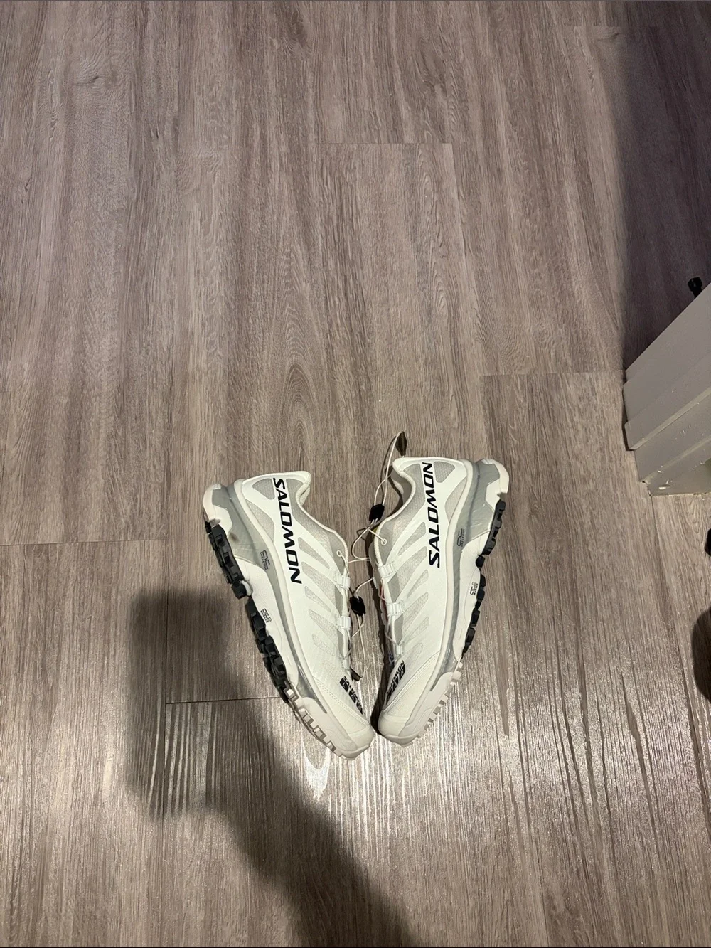 Salomon White and Black Trail Sneakers